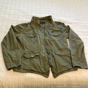 New Look military-style jacket. 100% cotton. Women L. Like new condition. Sharp!